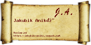 Jakubik Anikó névjegykártya