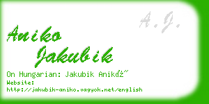 aniko jakubik business card